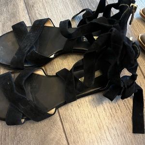 Black tie up sandals